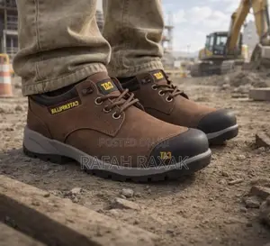Original Men’S Coffee Brown Caterpillar Low Cut Safety Shoes