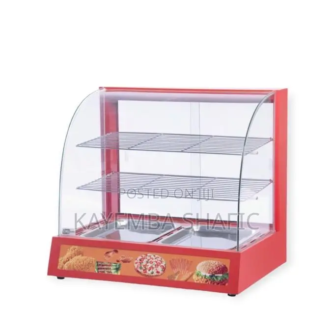 Commercial Electric Curved Glass Hot Snacks Food Warmer