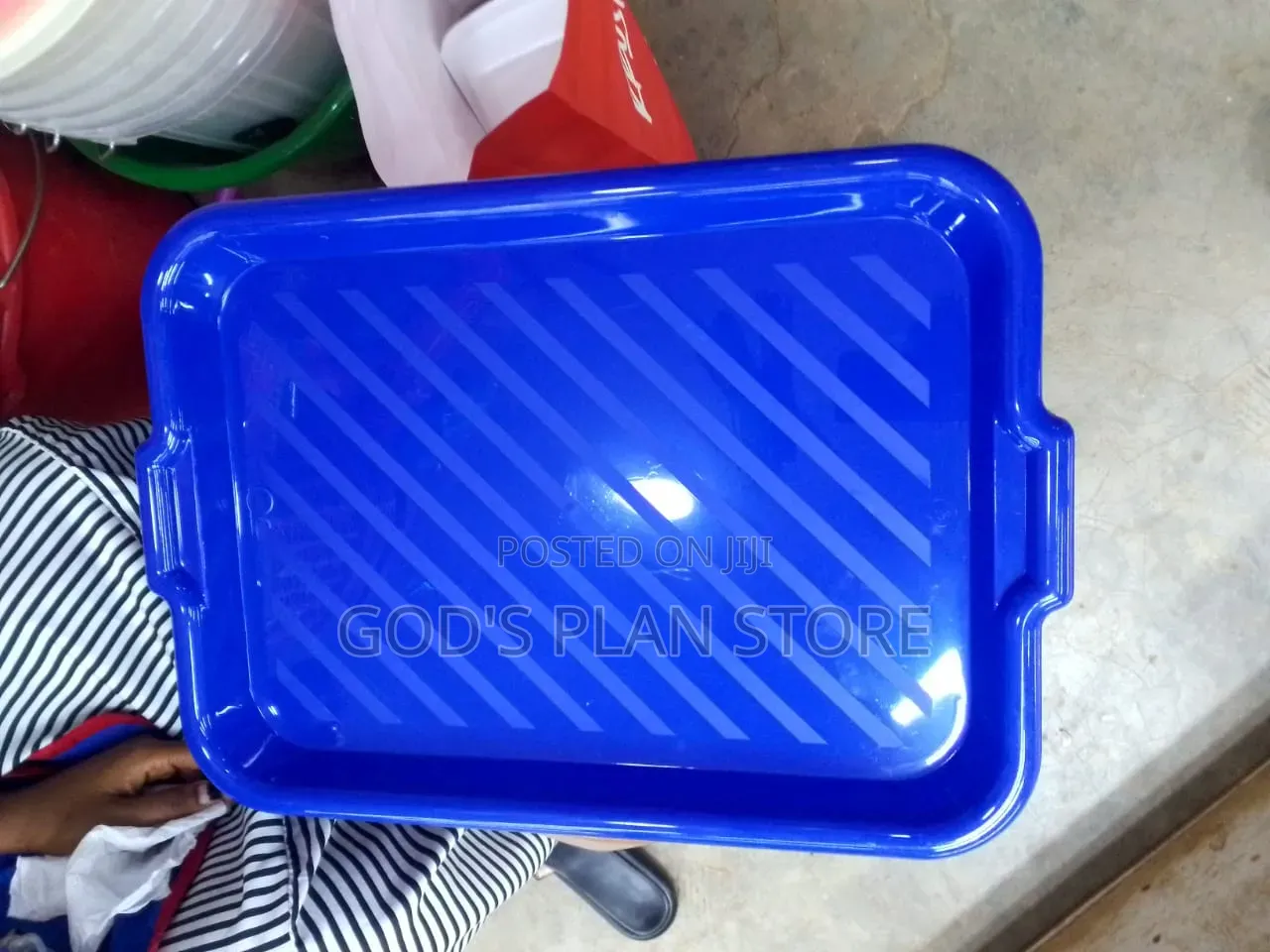 Anti Slip Blue Plastic Serving Plastic Serving Trays 12pcs