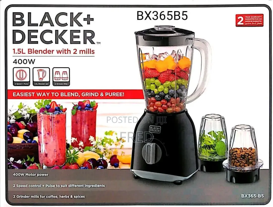 Black Decker 400w 1.5l Blender (Model Bx365-B5)