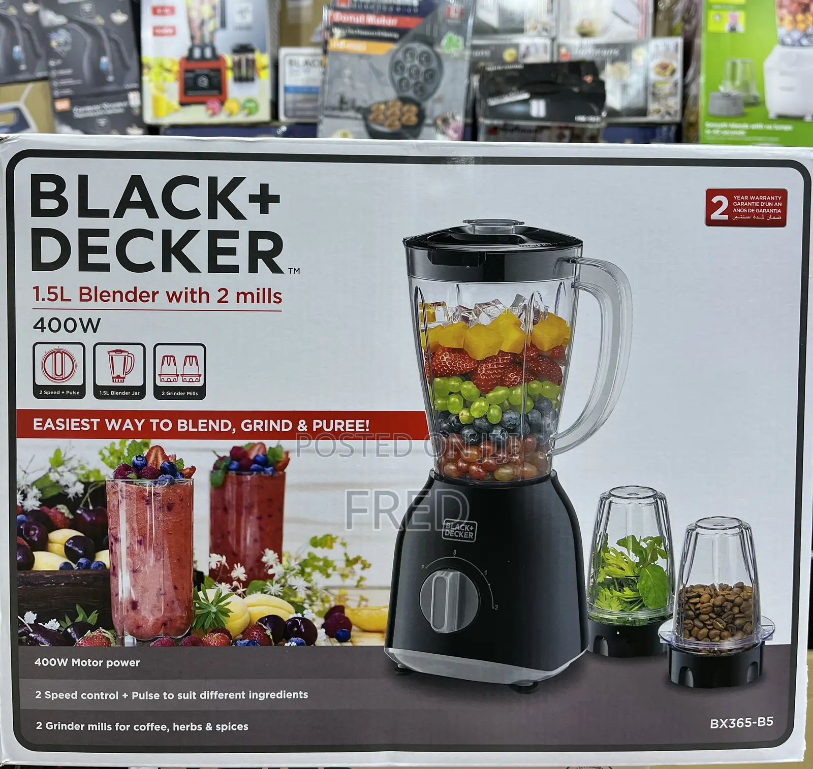 Black Decker 400w 1.5l Blender (Model Bx365-B5)