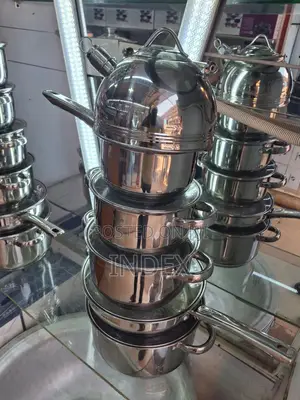 12pcs Multi-Purpose Stainless Steel Saucepans Dishes -Silver