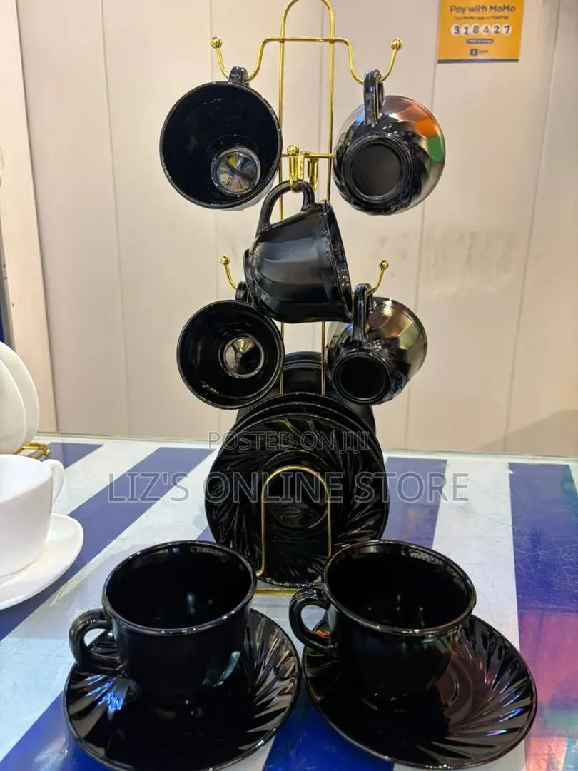 Black and Gold Porcelain Tea Set