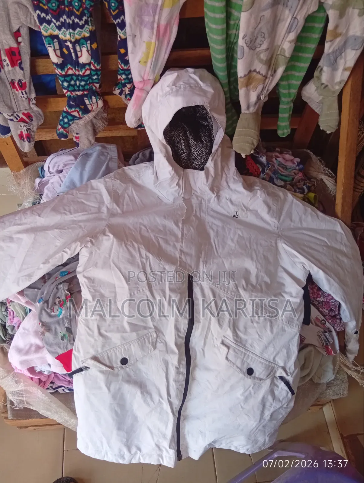 North Face White Hooded Jacket