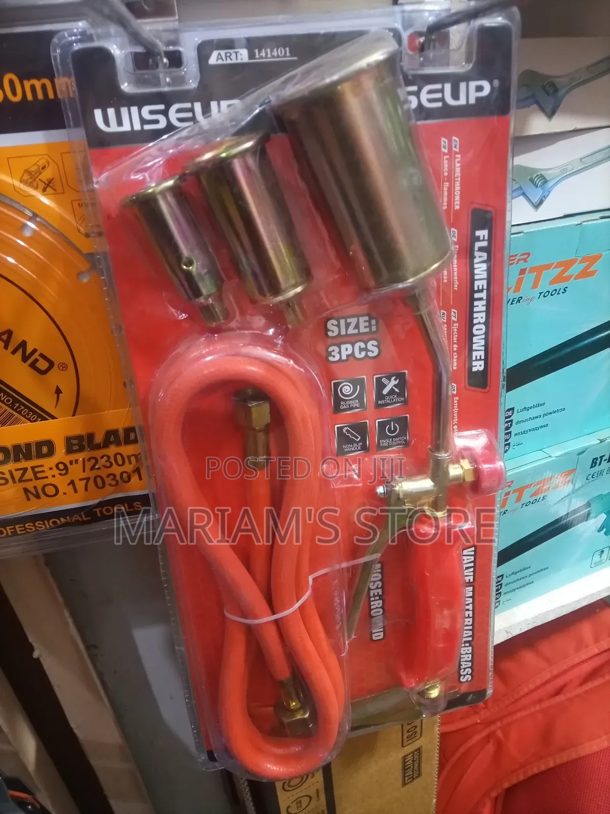 Flaming Tool Set With 3 Burner Heads in Flame Sizes and Power Levels
