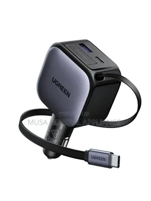 Ugreen Nexode Car Charger 145w With Retractable Usb-C Cable