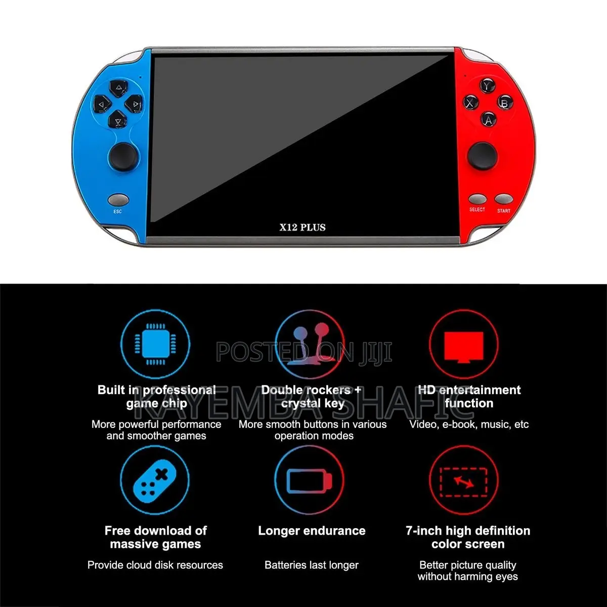 Brand New X12 Plus 7-Inch Handheld Retro Game Console (16gb)