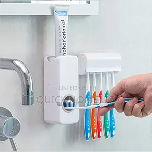 Toothbrush Holder And Toothpaste Dispenser
