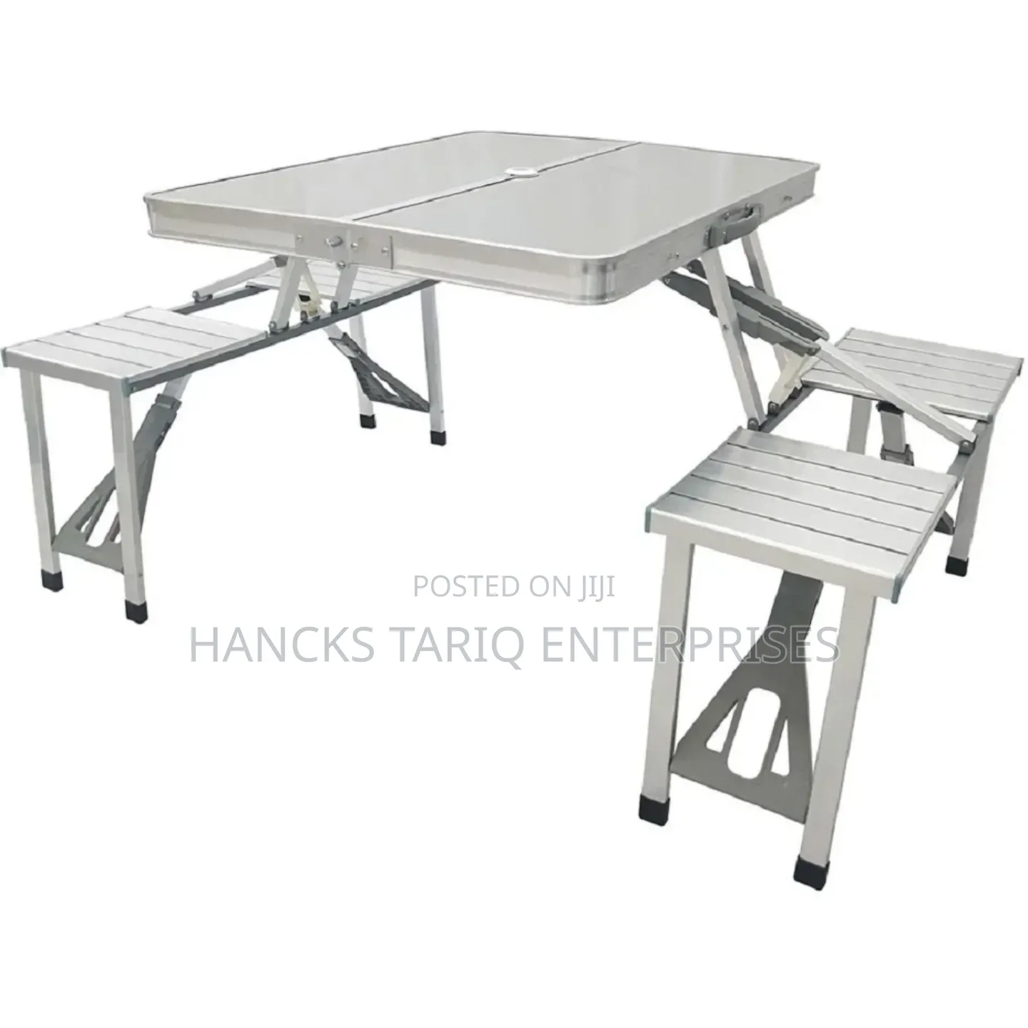 Foldable Aluminum Picnic Table With Integrated Seats
