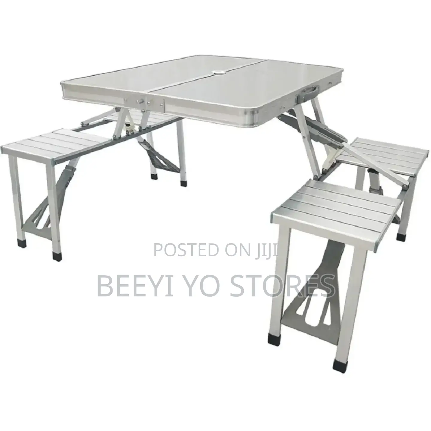 Foldable Aluminum Picnic Table With Integrated Seats