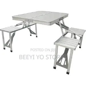 Foldable Aluminum Picnic Table With Integrated Seats