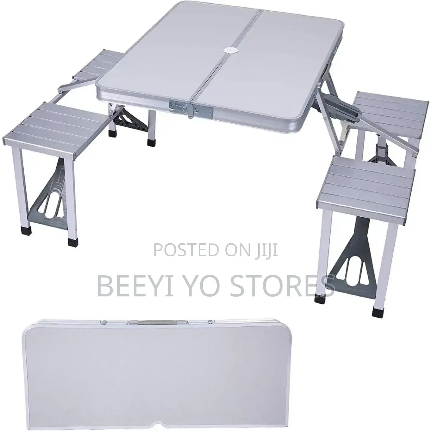Foldable Aluminum Picnic Table With Integrated Seats
