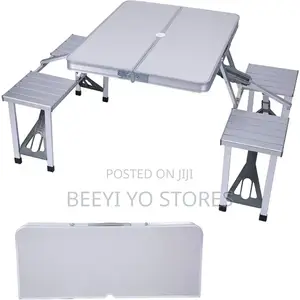 Foldable Aluminum Picnic Table With Integrated Seats
