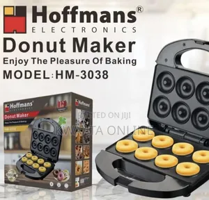 Doughnut/Donut Machine Maker, Non-Stick Set 8-Pieces, Black/Silver
