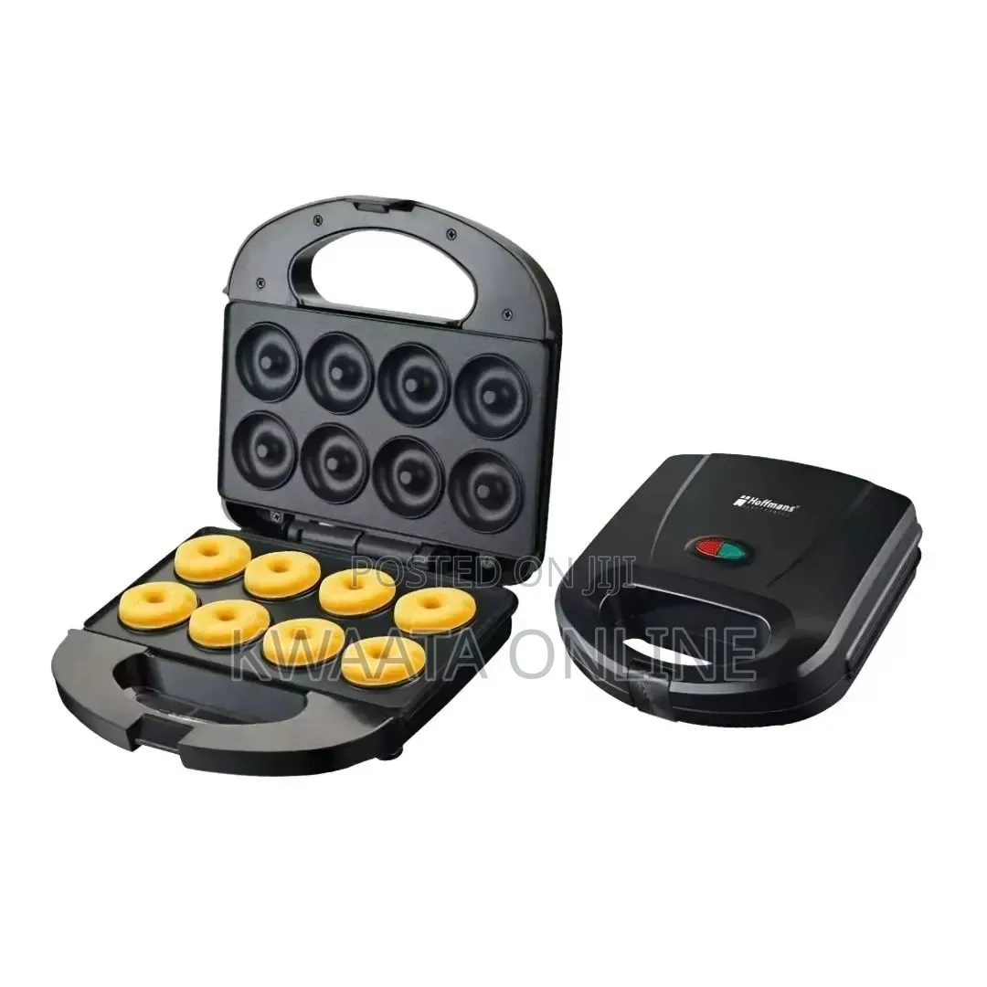 Doughnut/Donut Machine Maker, Non-Stick Set 8-Pieces, Black/Silver