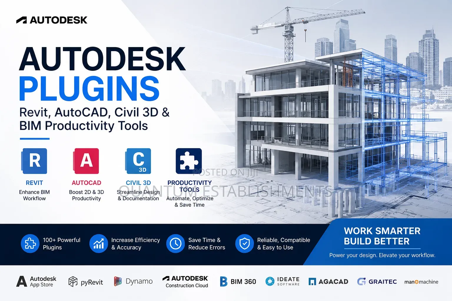 Autodesk Plugins for Revit, Autocad, Civil 3d and Bim Product Tools