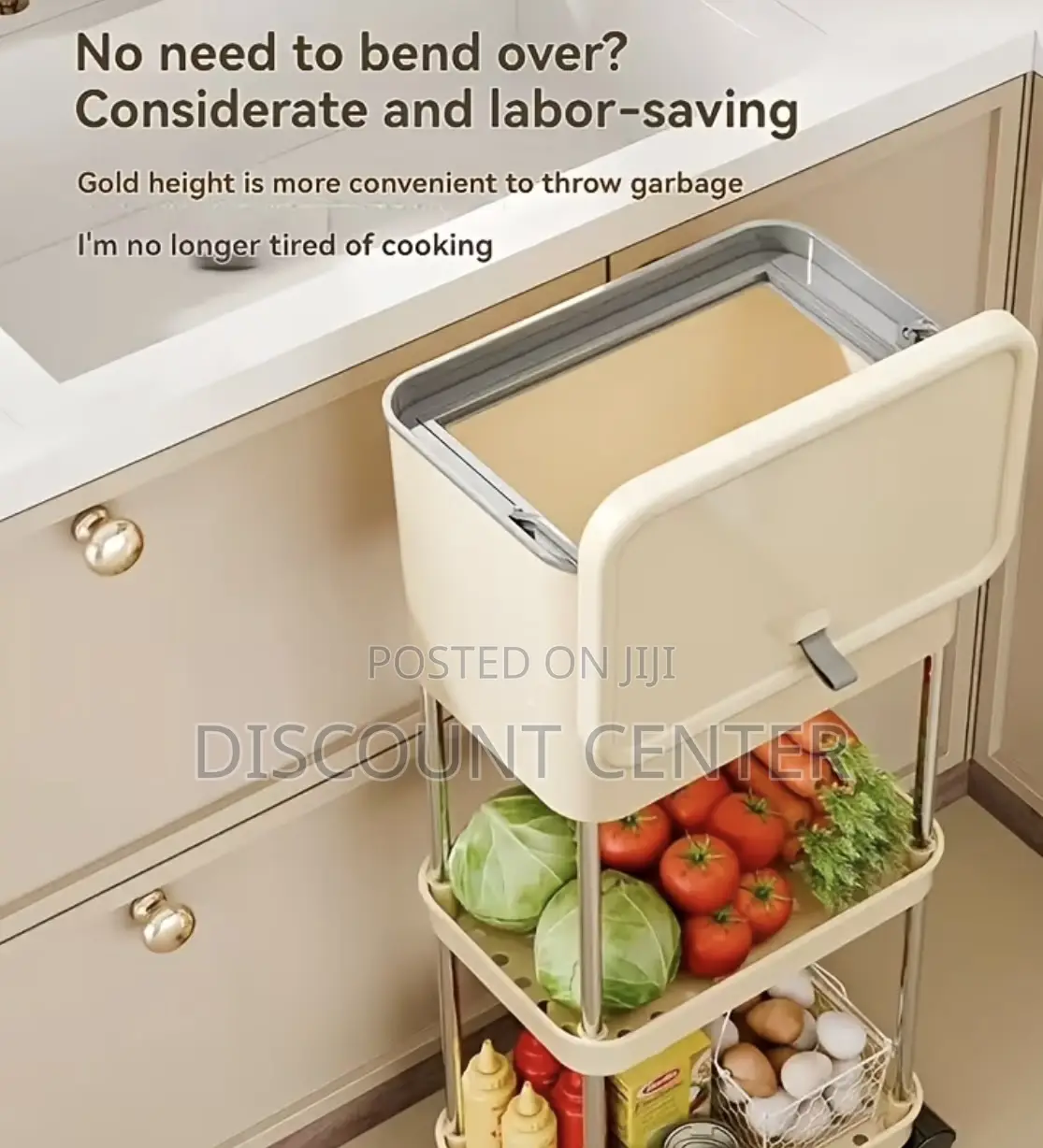 Kitchen Trash Can and Storage Rack