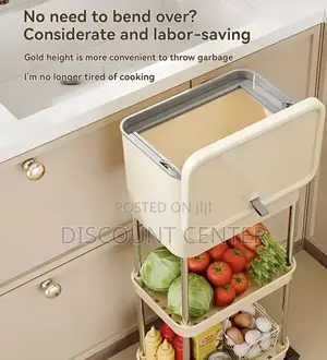 Kitchen Trash Can and Storage Rack