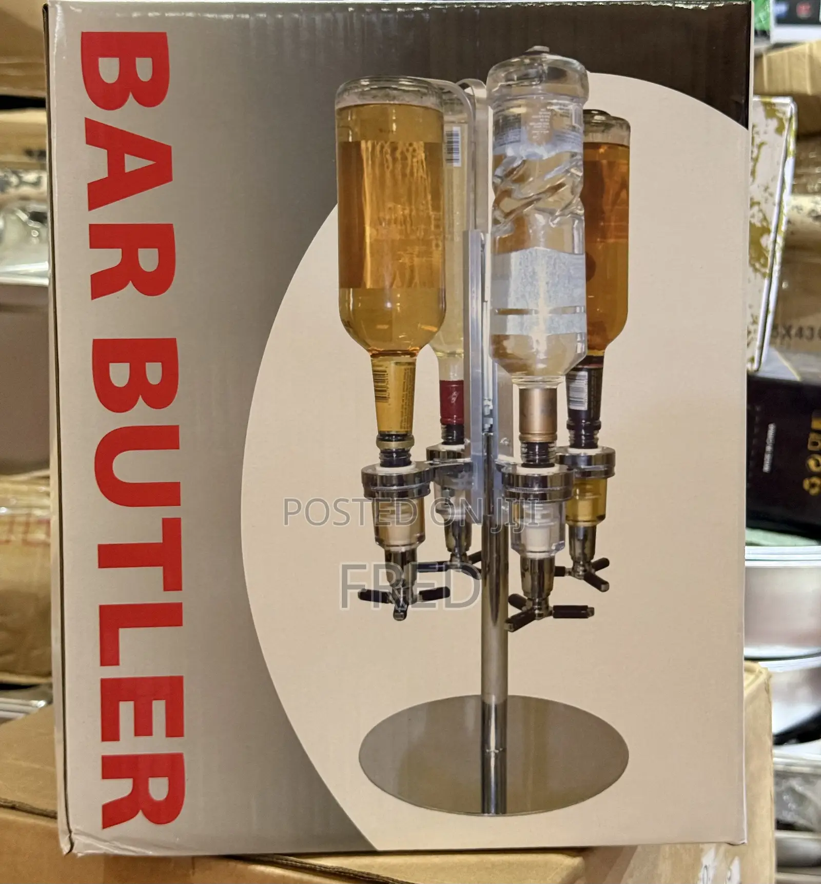 Bar Butler Is A Revolving 4-bottle Liquor Dispenser