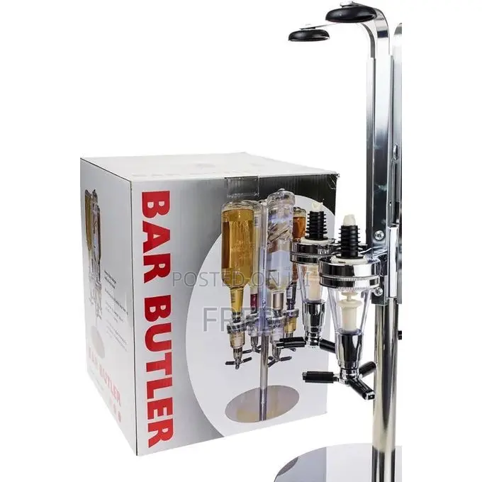 Bar Butler Is A Revolving 4-bottle Liquor Dispenser
