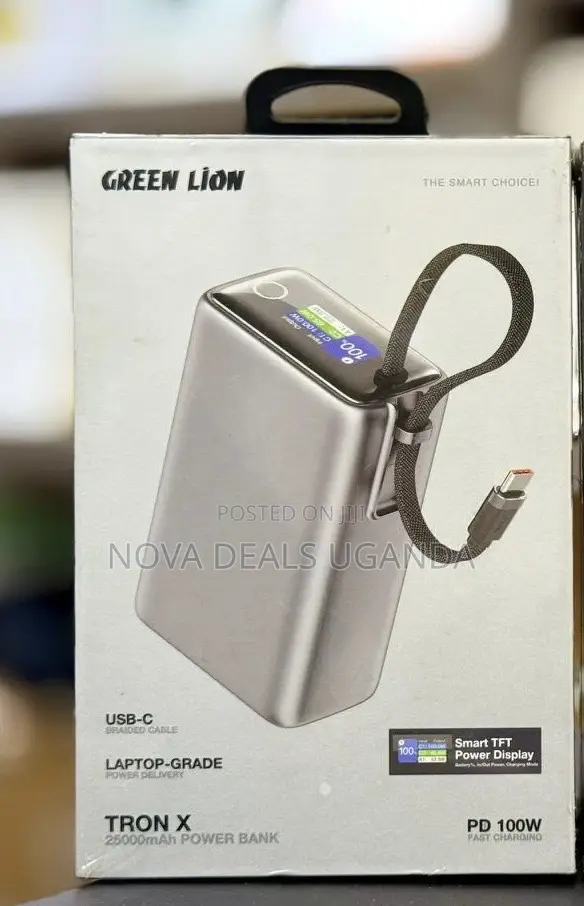 Green Lion Tronx 25000mah 100w Powerbank Usb-C Cable Charger