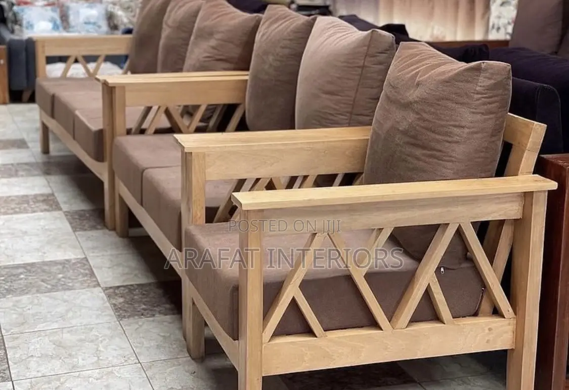 Natural Elegance Meets Comfort Light Wood Sofa