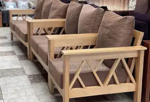 Natural Elegance Meets Comfort Light Wood Sofa