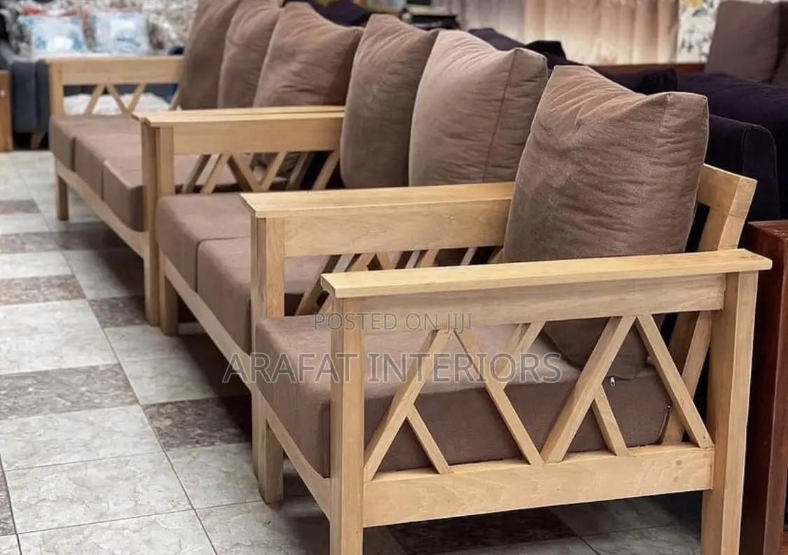 Natural Elegance Meets Comfort Light Wood Sofa