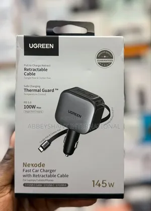 Ugreen Nexode 145w Fast Car Charger for Laptops, Tablets, and Phones