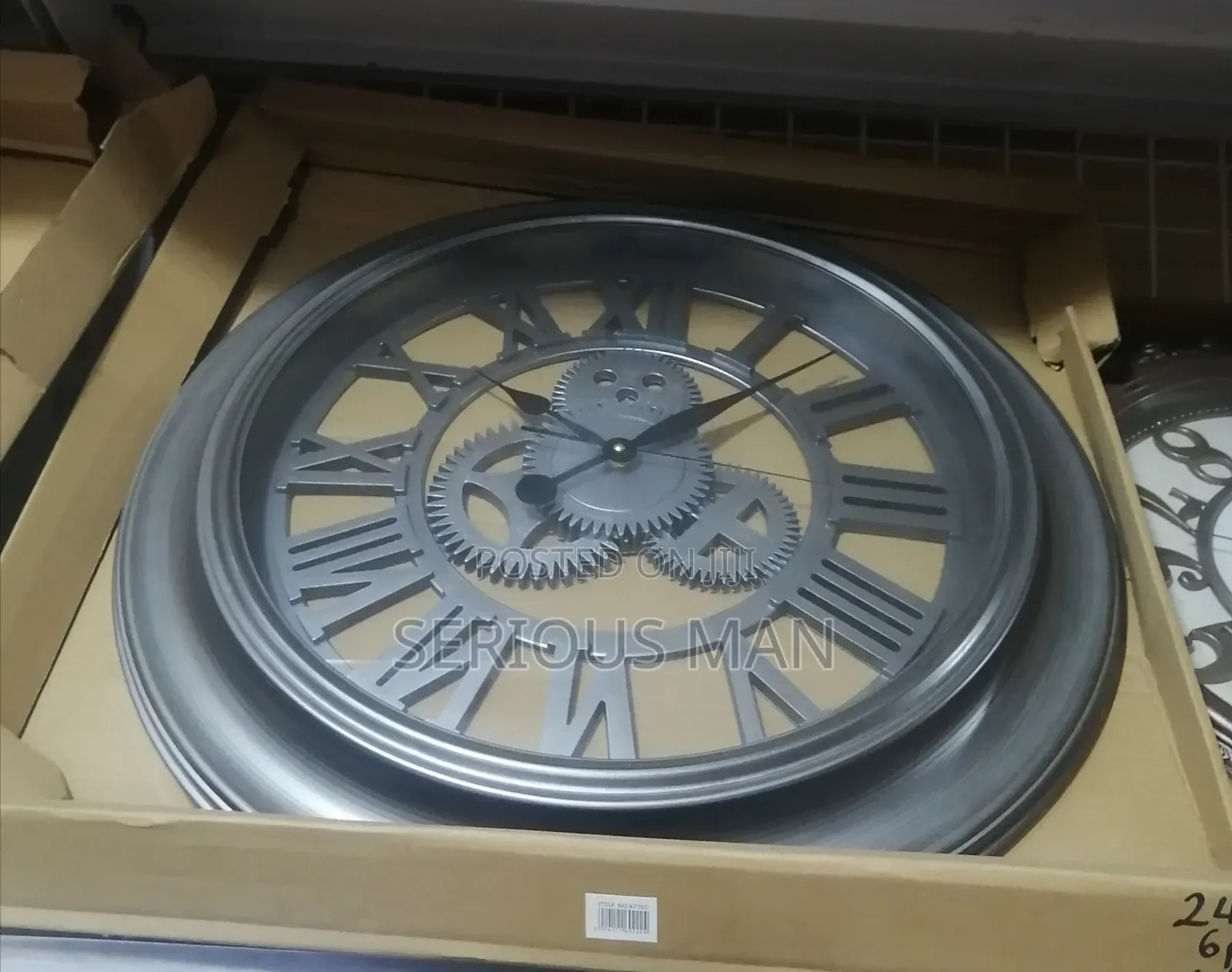 Elegant Oversized Silent Wall Clock With Roman Numerals