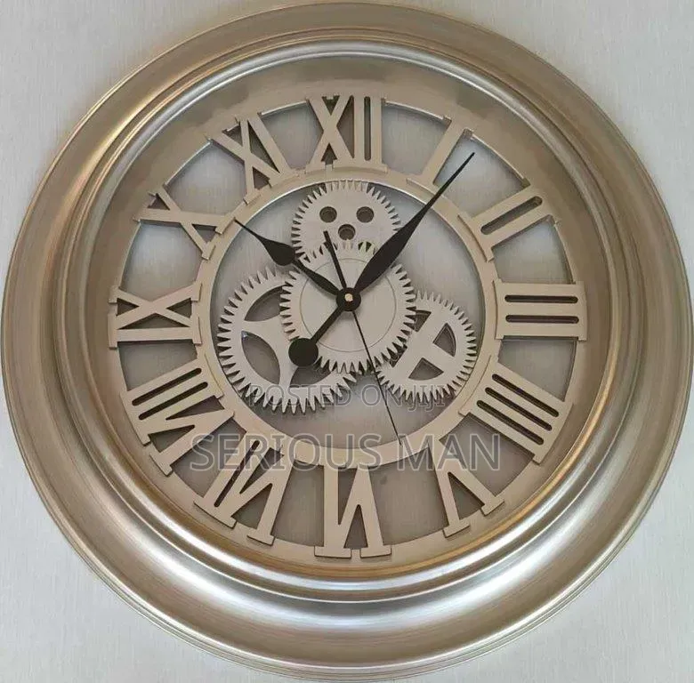 Elegant Oversized Silent Wall Clock With Roman Numerals
