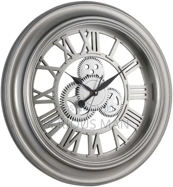 Elegant Oversized Silent Wall Clock With Roman Numerals