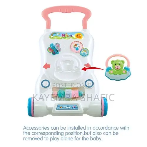 2-in-1 Children's Musical Activity Push Walker With Lights Sounds