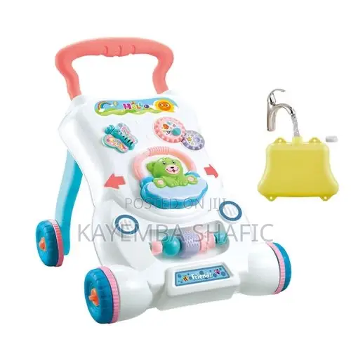 2-in-1 Children's Musical Activity Push Walker With Lights Sounds