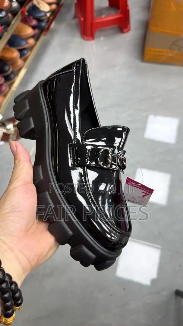 Women’S Shinny Loafers Black