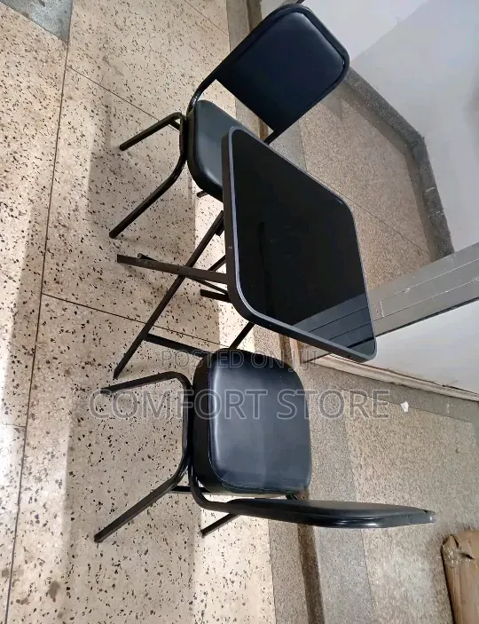 Dinning Glass Table and Two Conference Chairs