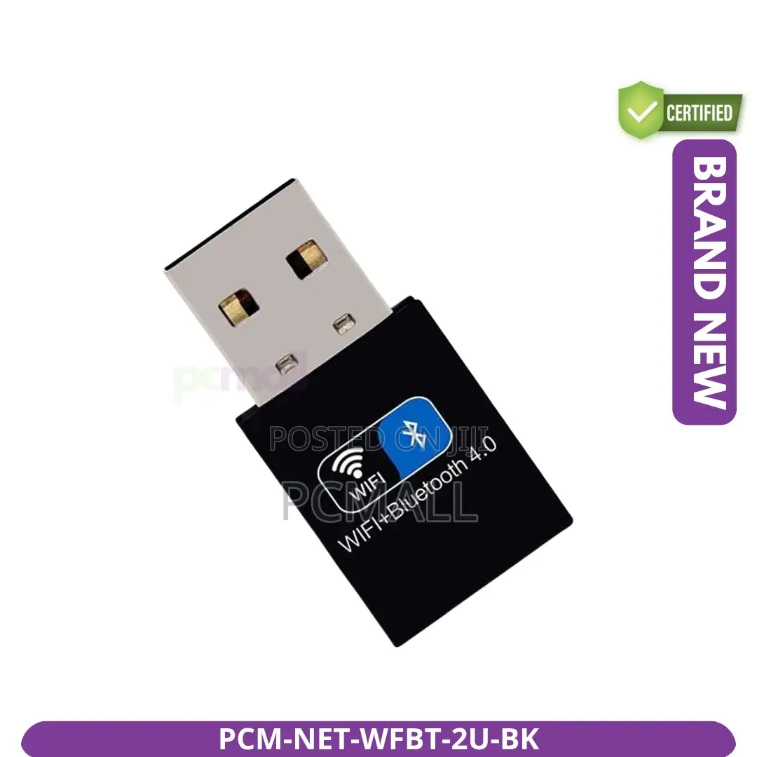 2in1 Usb 2.0 Wifi 4 Bluetooth 4.0 Dongle New Black