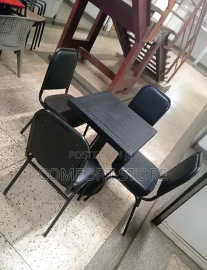 Set of Dinning or Restaurant Bar or Hotel Table With Four Chairs