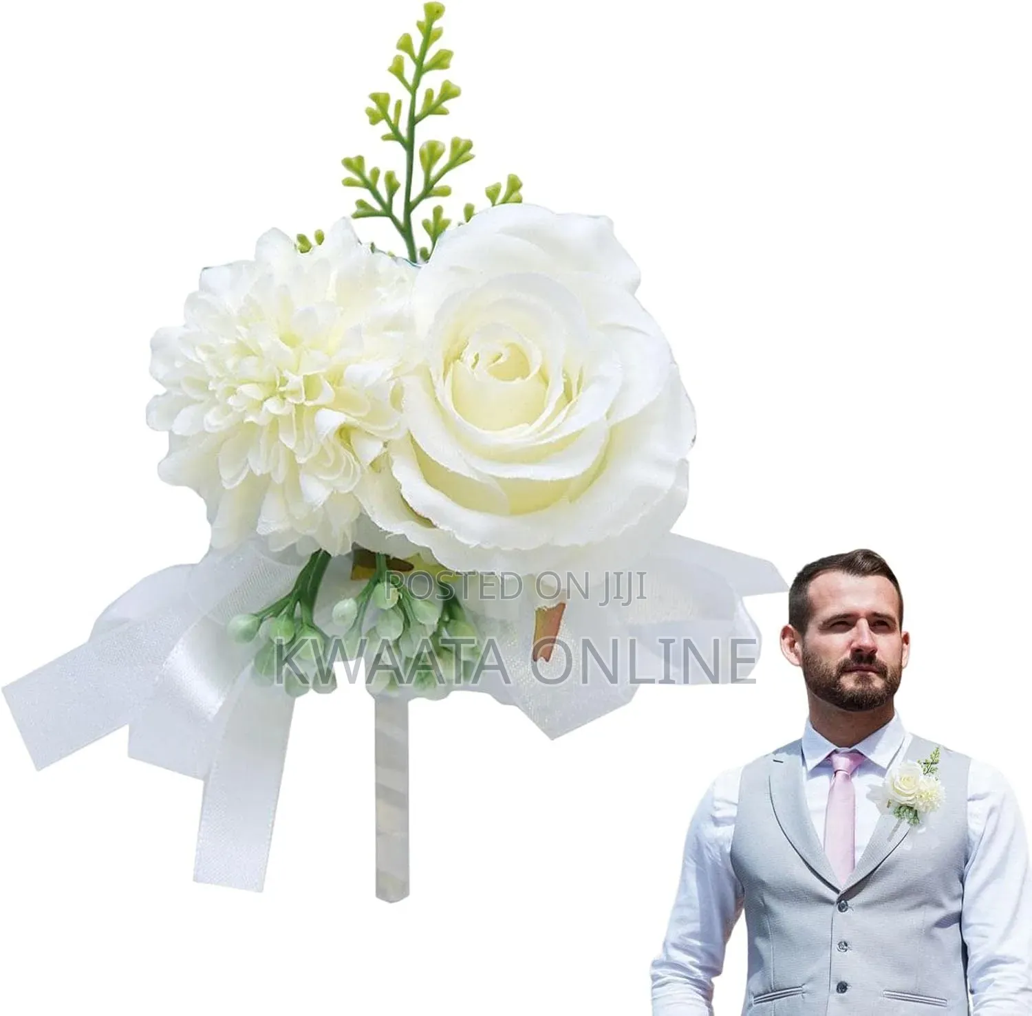 Artificial Boutonnieres Flower Suit/Wrist for Groom and Best Man