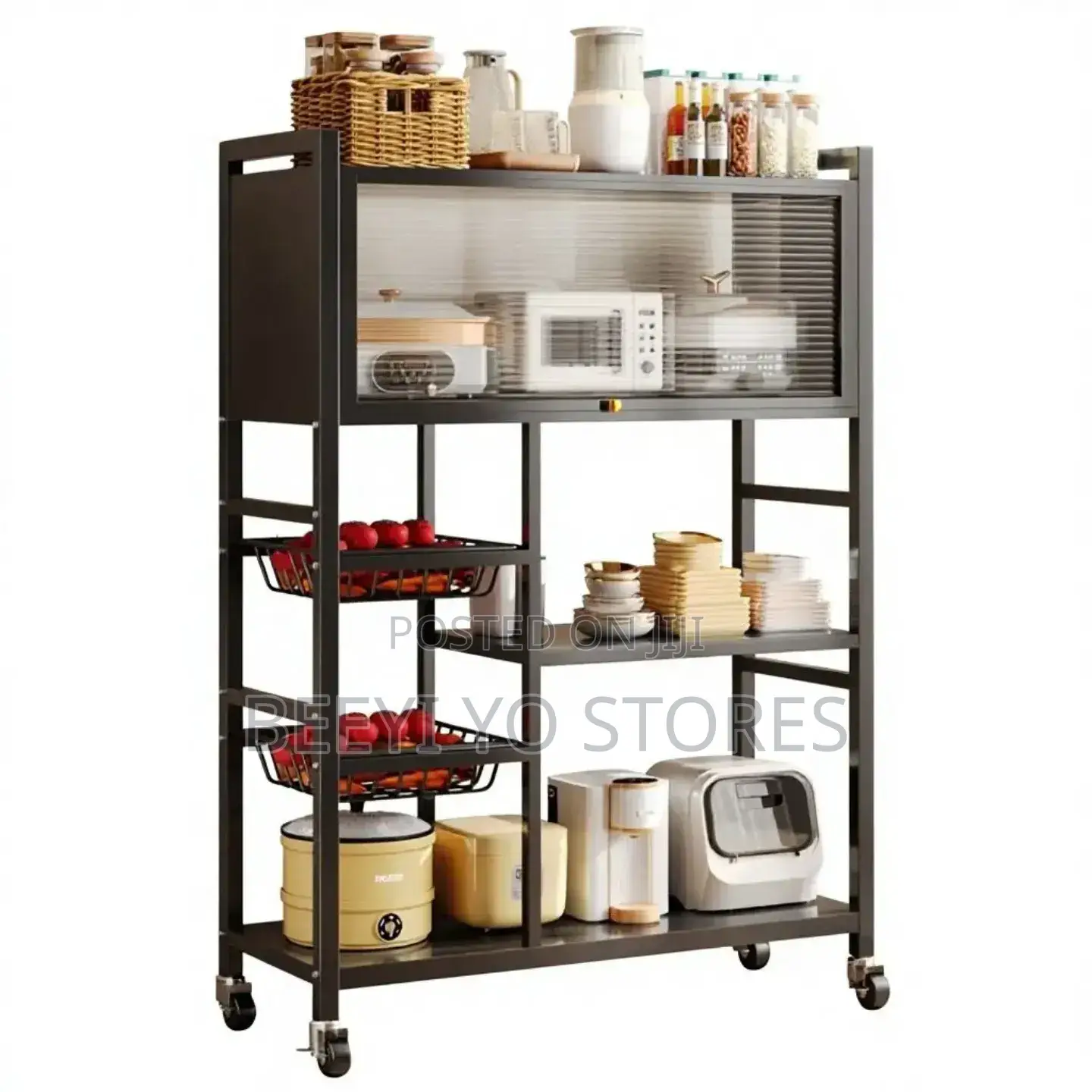 Multi-Functional Kitchen Storage Rack With Cabinet