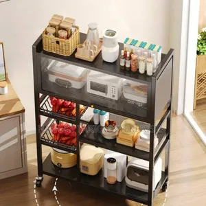 Multi-Functional Kitchen Storage Rack With Cabinet