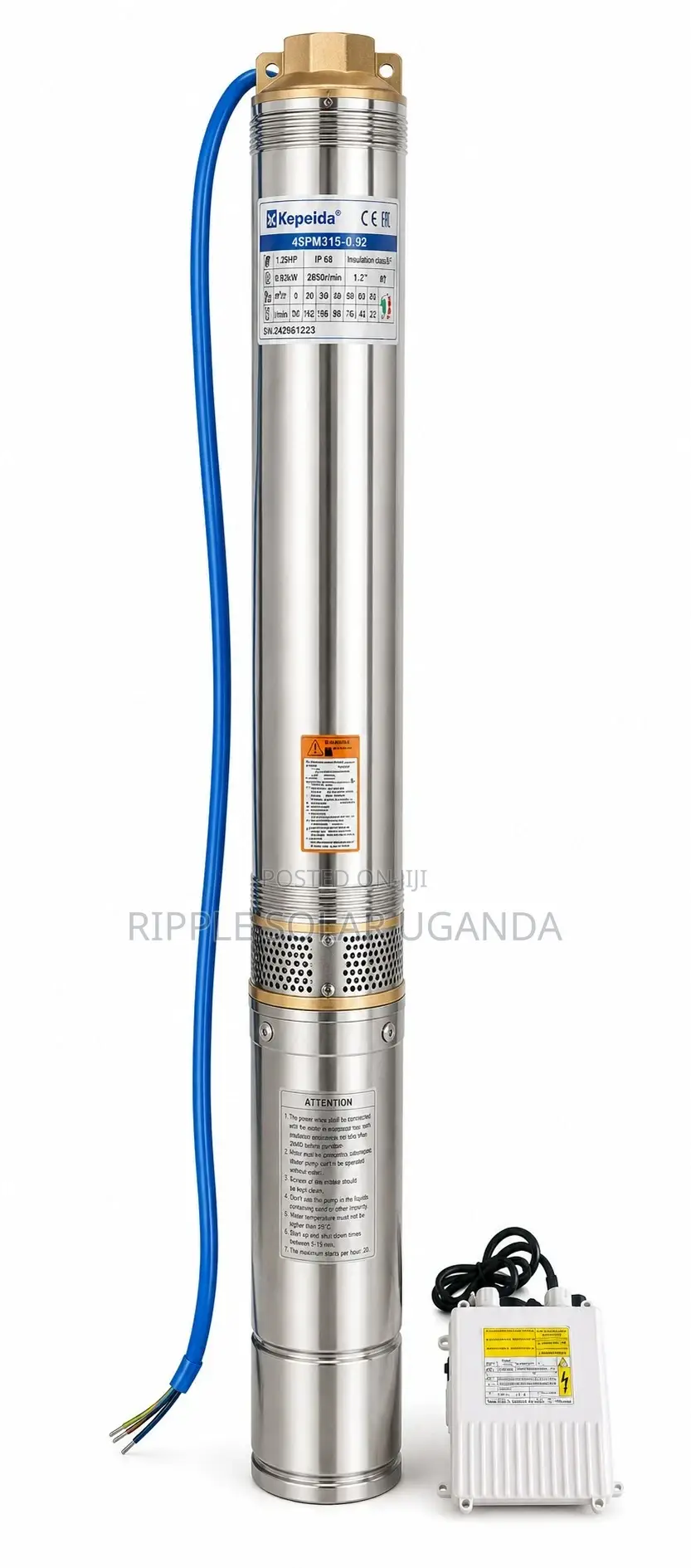 920w Ac Electric Deep Well Borehole Pump 108m Head 5800l/H