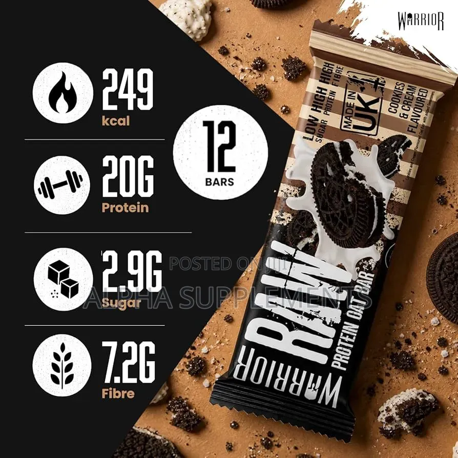 Warrior Protein Bar –20g Protein, Low Sugar [Cookies And Cream](1 Bar)