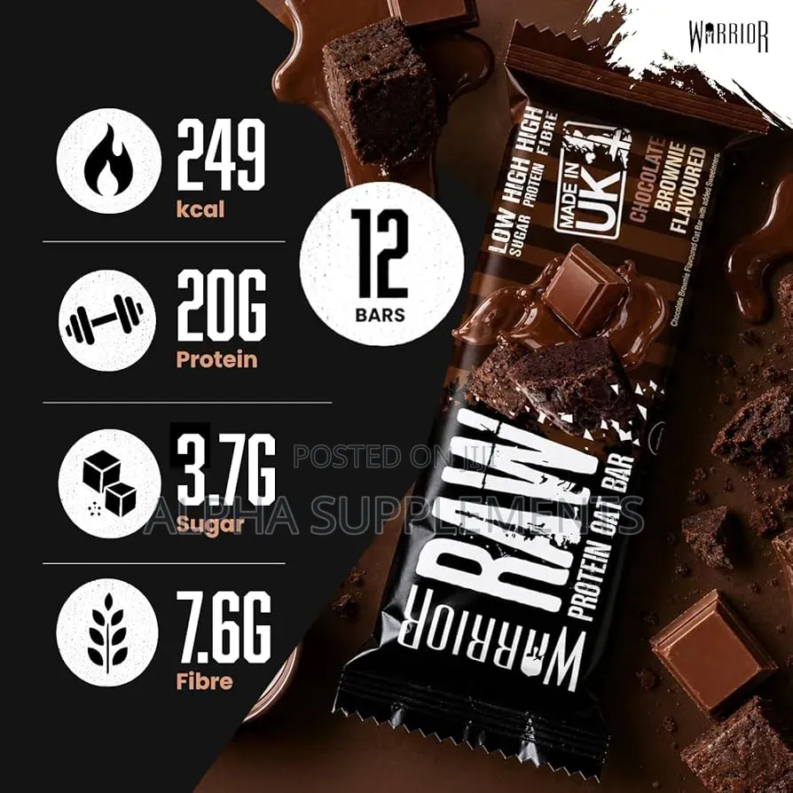 Warrior Protein Bar- 20g Protein, Low Sugar, Chocolate Brownie (1 Bar)