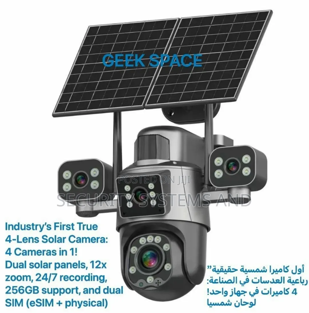 4 Lens Solar Powered Camera-Supports 4g Network - Aov - Hi Easy App