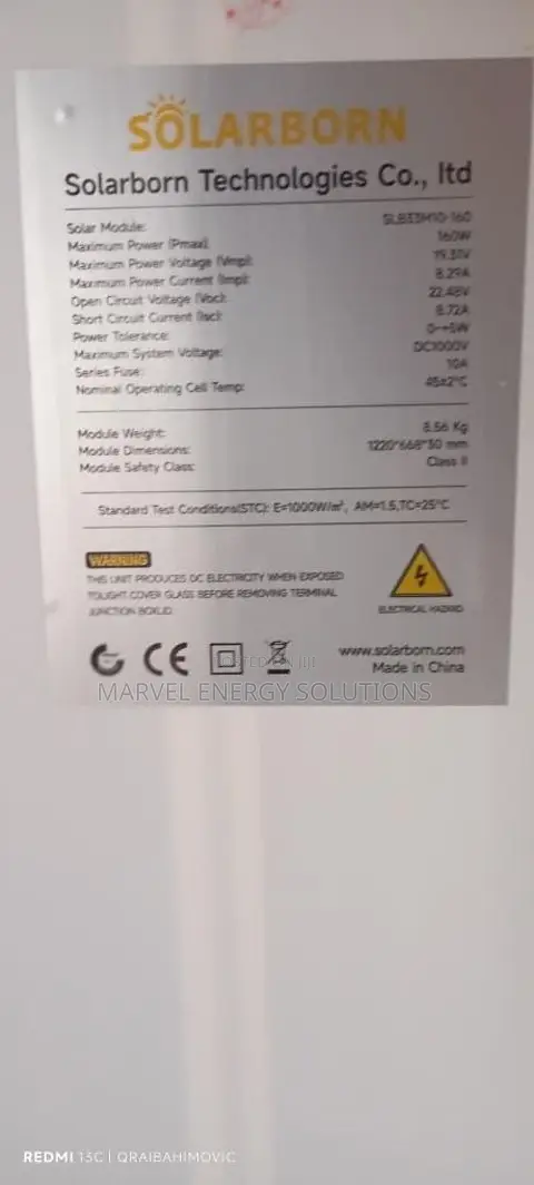 160w Solarborn Panel