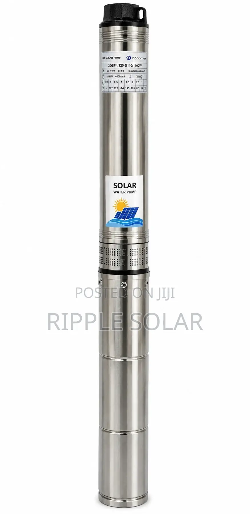 1100w Solar Borehole Water Pump 125m Head 4000l/H 110v