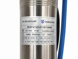 1100w Solar Borehole Water Pump 125m Head 4000l/H 110v