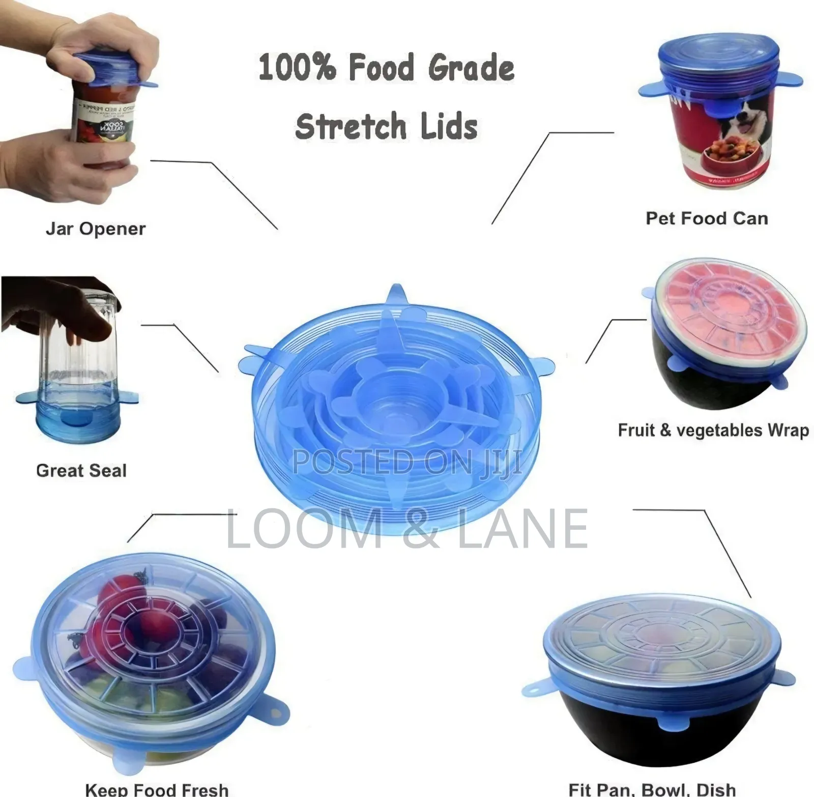 6 Super Stretch Silicon Lids