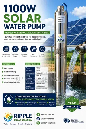 1100W Solar Water Pump – 125m Head 4,000l/H 110V